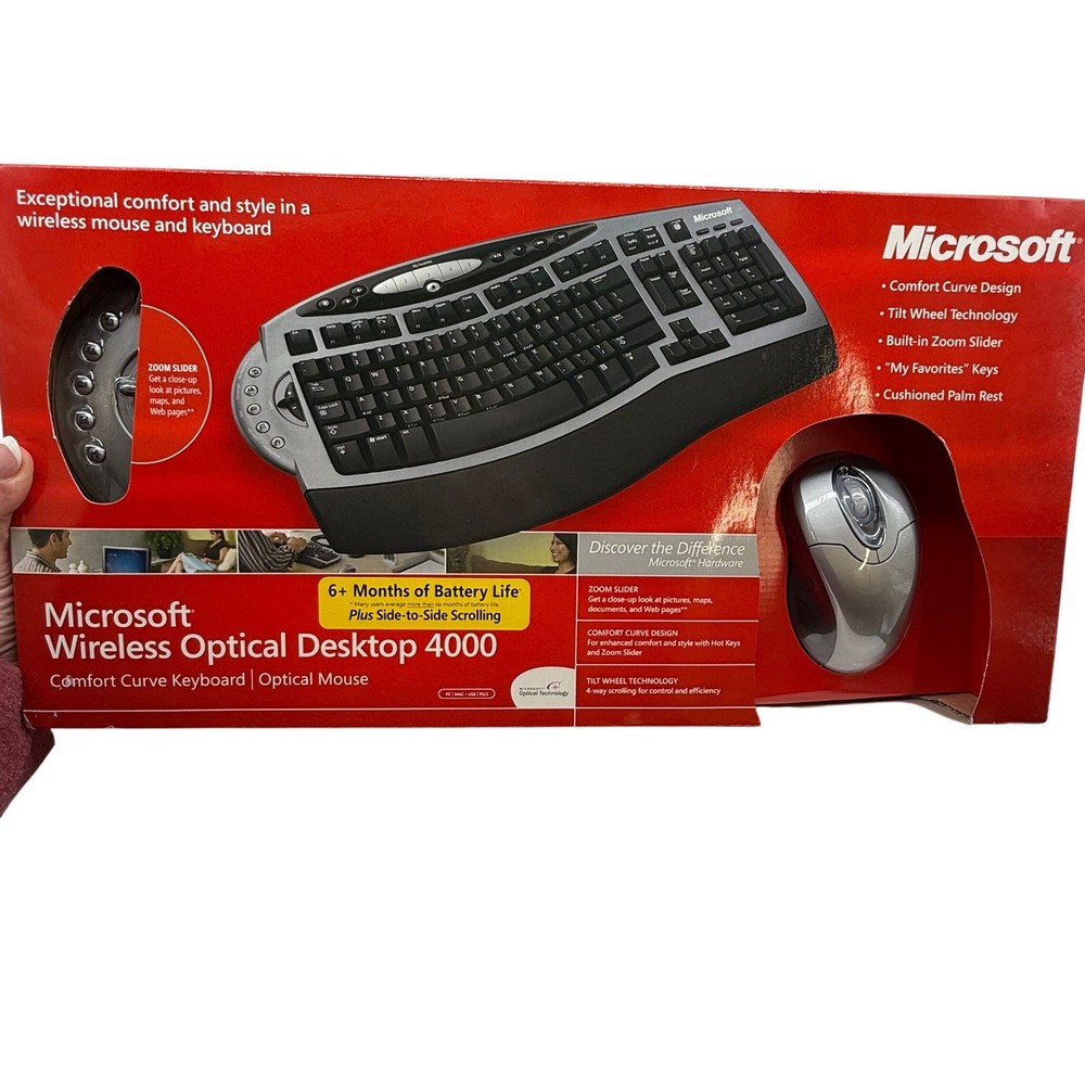 Microsoft Wireless Optical Desktop 4000 Keyboard and Mouse Set New in Box