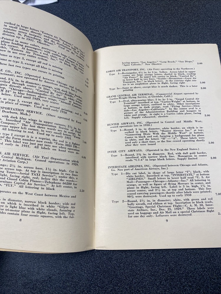 MARTIN’s Air Transport Label Catalog 1934 - Very Nice Condition