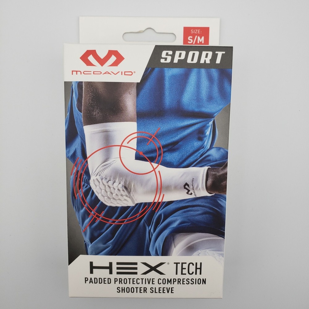 McDavid Hex Tech Padded Compression Shooter Sleeve (Small -- XLarge) White