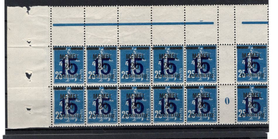 Memel 47Ms + intermediate bridge + Ms ** MNH MINT NEVER HINGED (CA0001)