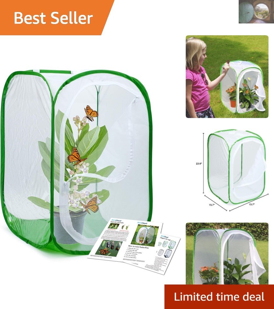 Collapsible Butterfly Enclosure with Easy Clean Polyester Bottom – 15.7”