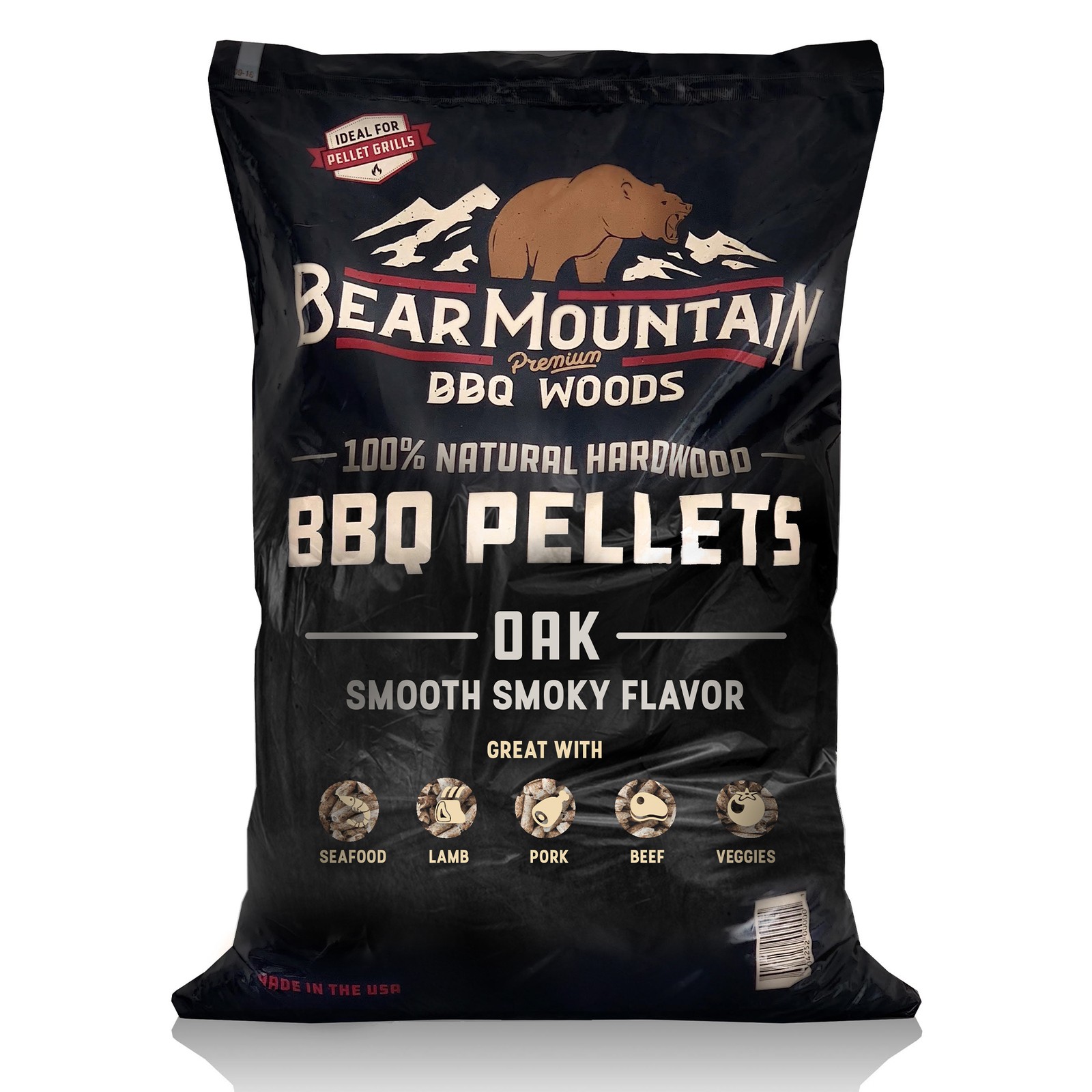 Bear Mountain BBQ Premium All Natural Oak Hardwood Smoker Pellets, 40 Pounds