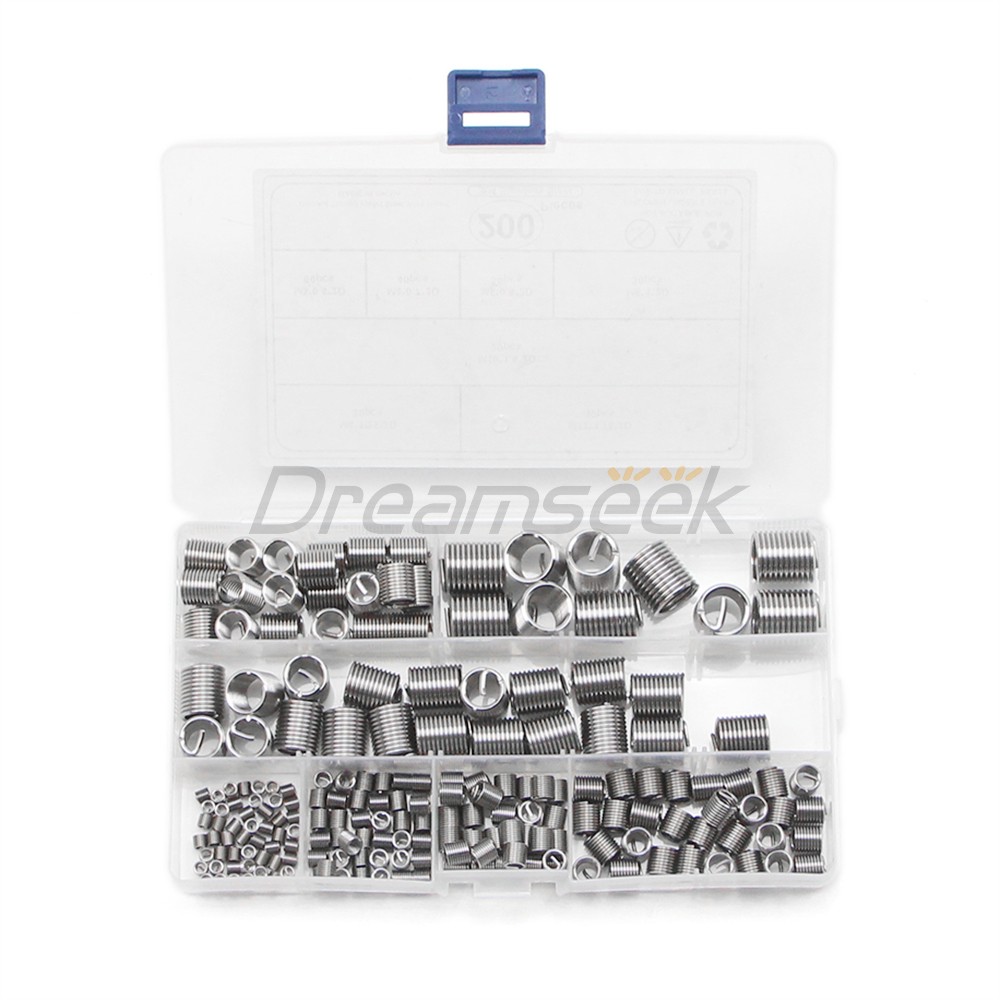 200Pcs Helicoil Thread Insert Assortment 7 Size Threaded Inserts Stainless Steel