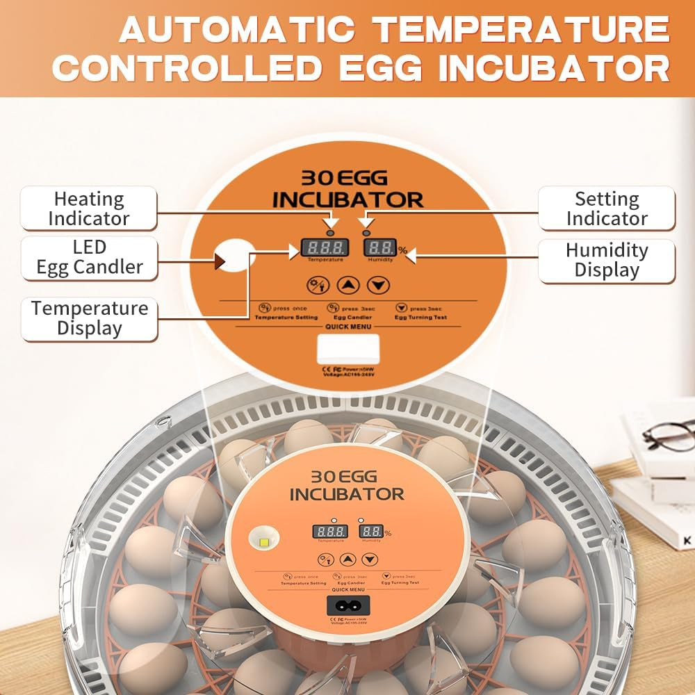 30 Egg Digital Incubator with Automatic Turner – Precision Temperature & Humidit