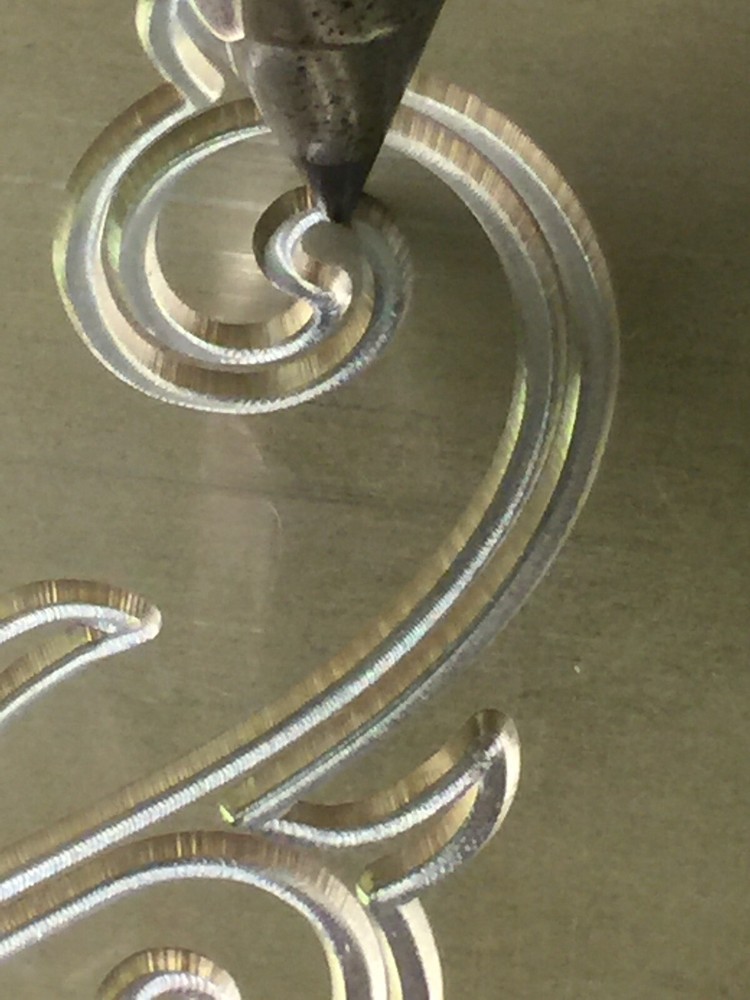 MULTI DIRECTION SCROLL WORK SOLID BRASS ENGRAVING PLATE FOR NEW HERMES FONT TRAY