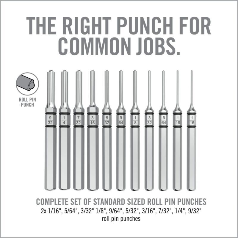 Real Avid 11-Piece Roll Pin Punch Set