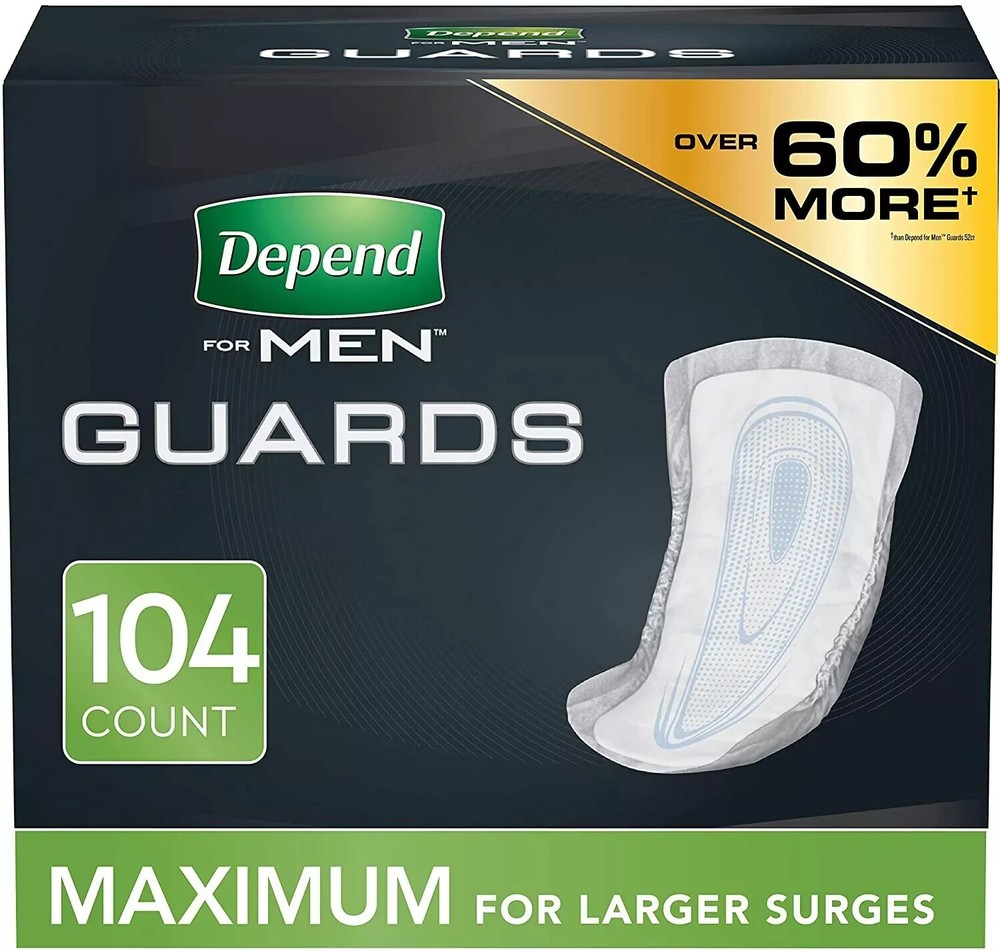 Depend Incontinence MAXIMUM Absorbency Pads for Men 104 Count