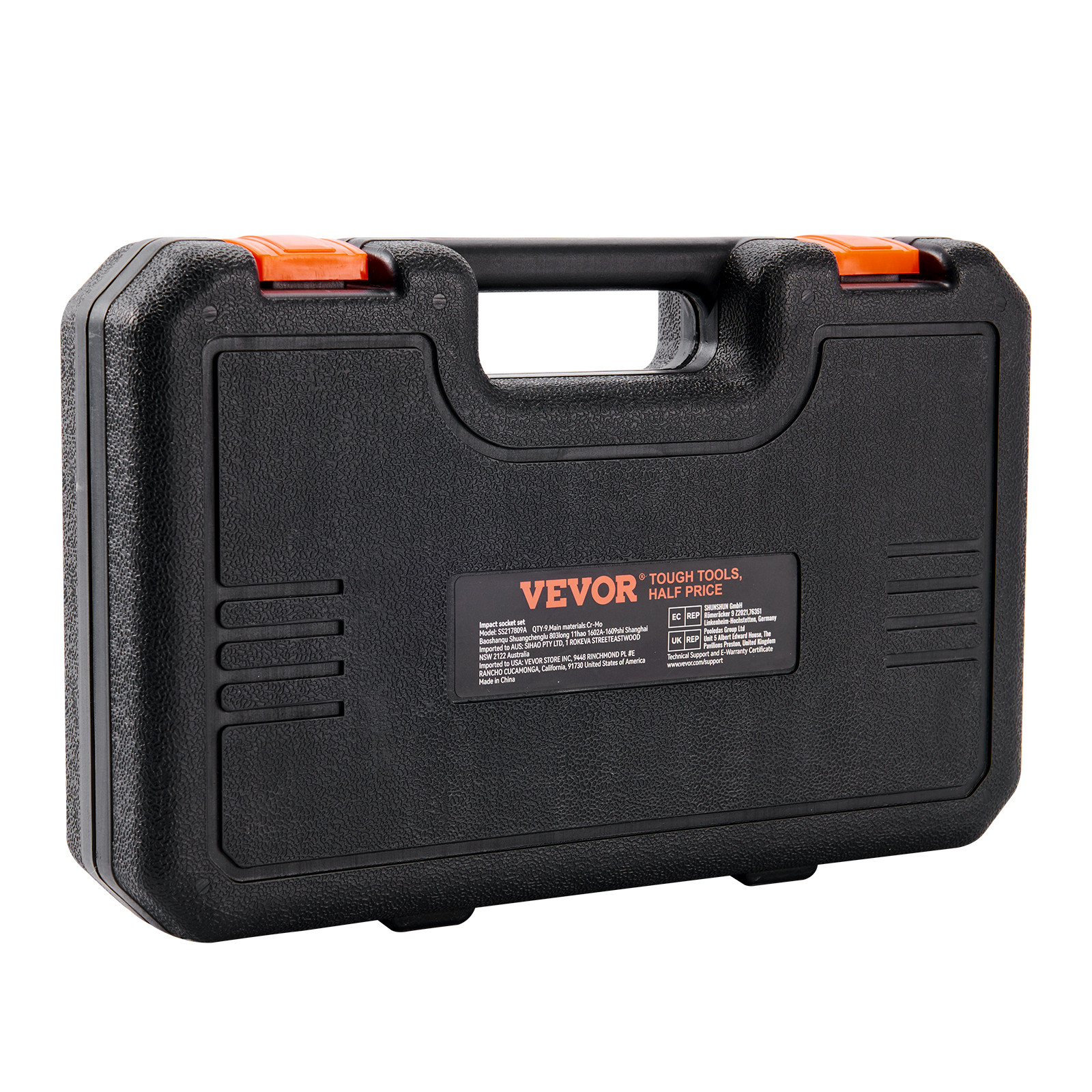 VEVOR Impact Sockets Set 9pcs 6-Point 1/2in Metric Drive Bit Ratchet Tool Kit