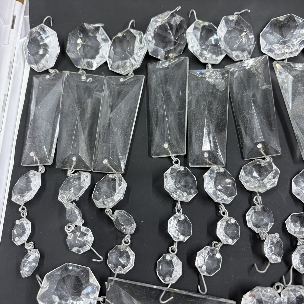 VTG 31 Strands Rectangular & Octagon Prisms Crystal Chandelier Replacement 155