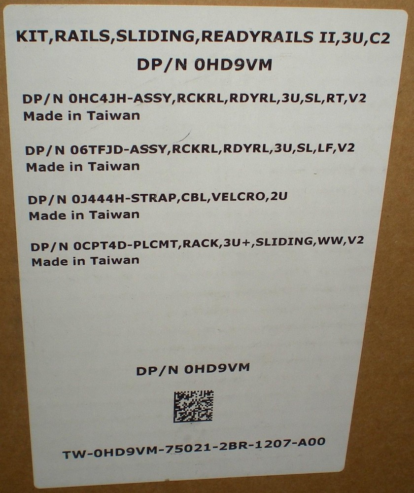 DELL 770-11049 COMPUTER SERVER READYRAILS SLIDING SLIDE RAIL KIT FOR 2U SYSTEMS