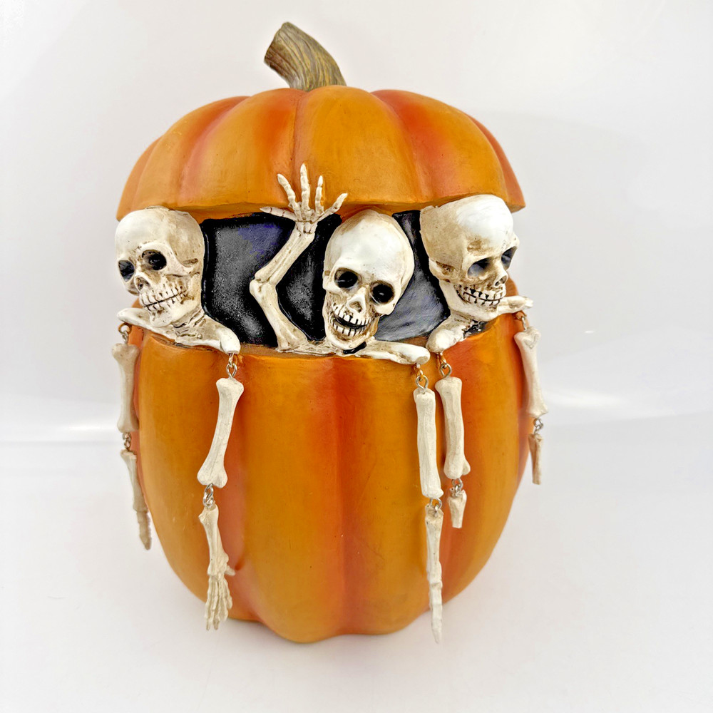 Halloween Skeleton Trio in Pumpkin-Read