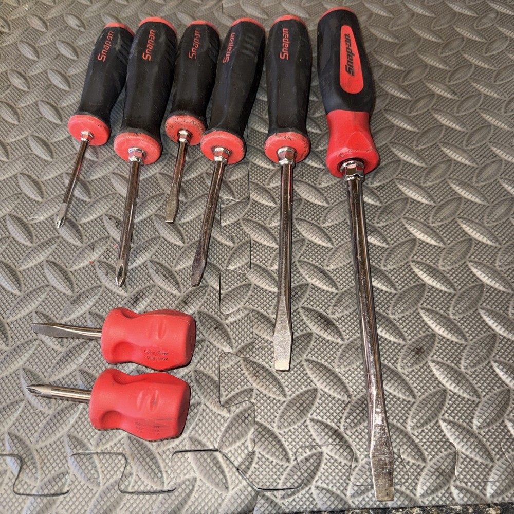 snap on screwdriver set 8pc Red Soft Grip