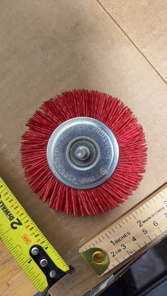 Wire Wheel Brush with Red Bristles