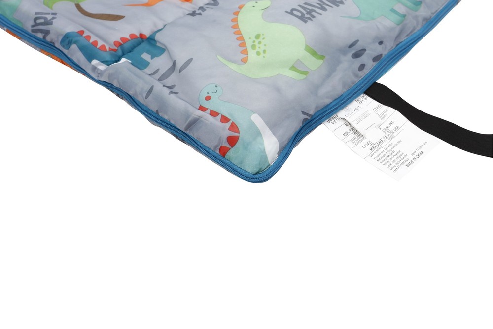 CRCKT Kids Rectangular 50F Sleeping Bag, Dino Print, Multicolor