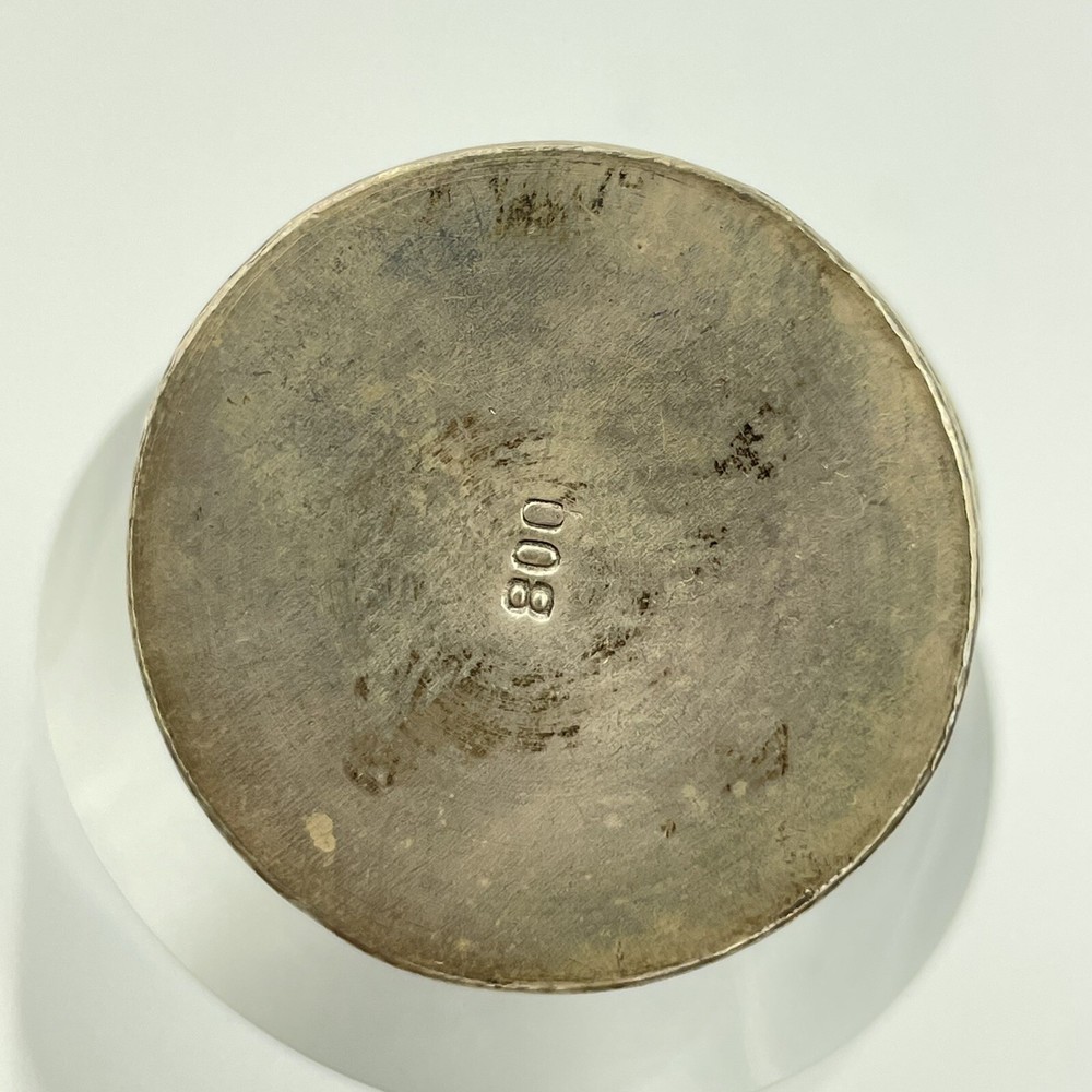 Vintage Solid 800 Silver Indian / Middle Eastern Round Box 3.5cm
