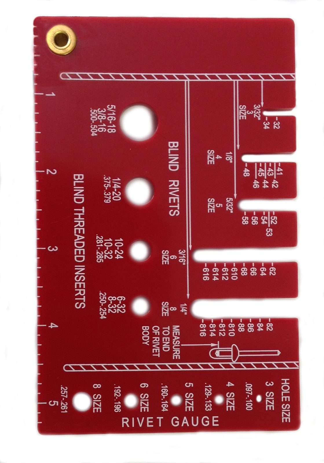 Bolt-Rivet-Screw-Drill-Size Gauge Checker with Drill & Tap Combo Gauge