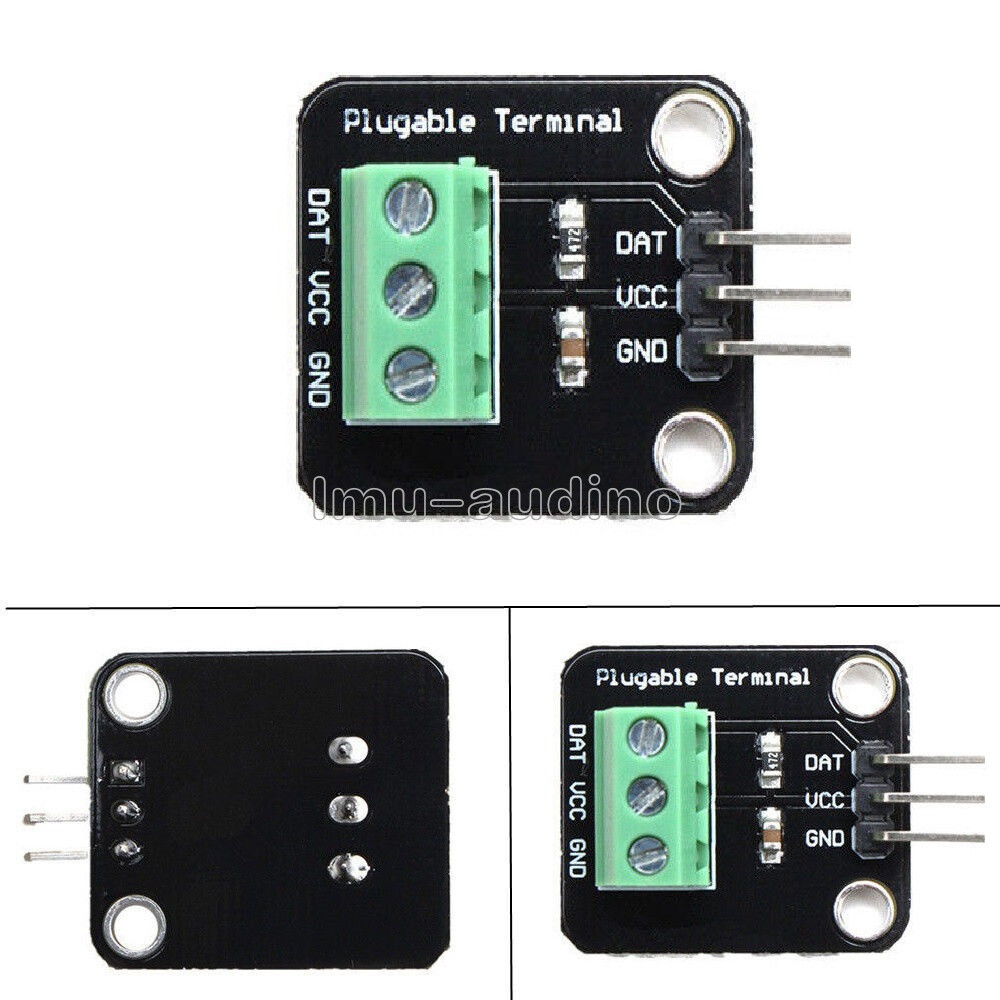 DS18B20 Temperature Sensor Probe WaterProof Plugable Terminal Adapter Modules