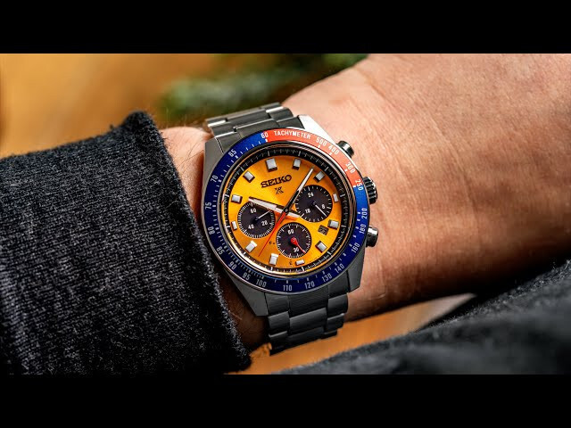 Seiko Prospex Speedtimer "Pogue" Orange Dial Stainless Steel Watch SSC947