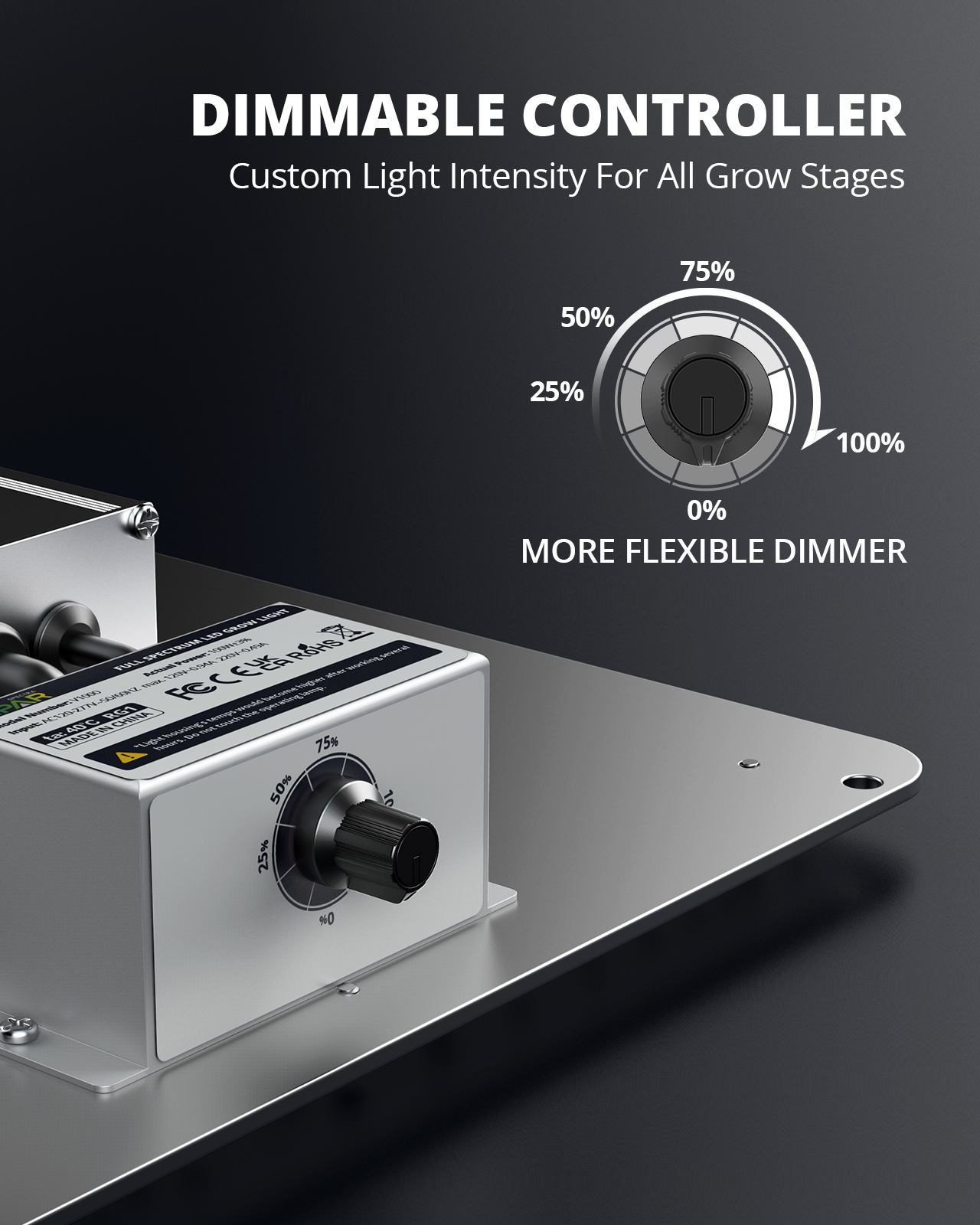 VIPARSPECTRA V1000 LED Grow Light Full Spectrum for Indoor Plants Veg Bloom IR