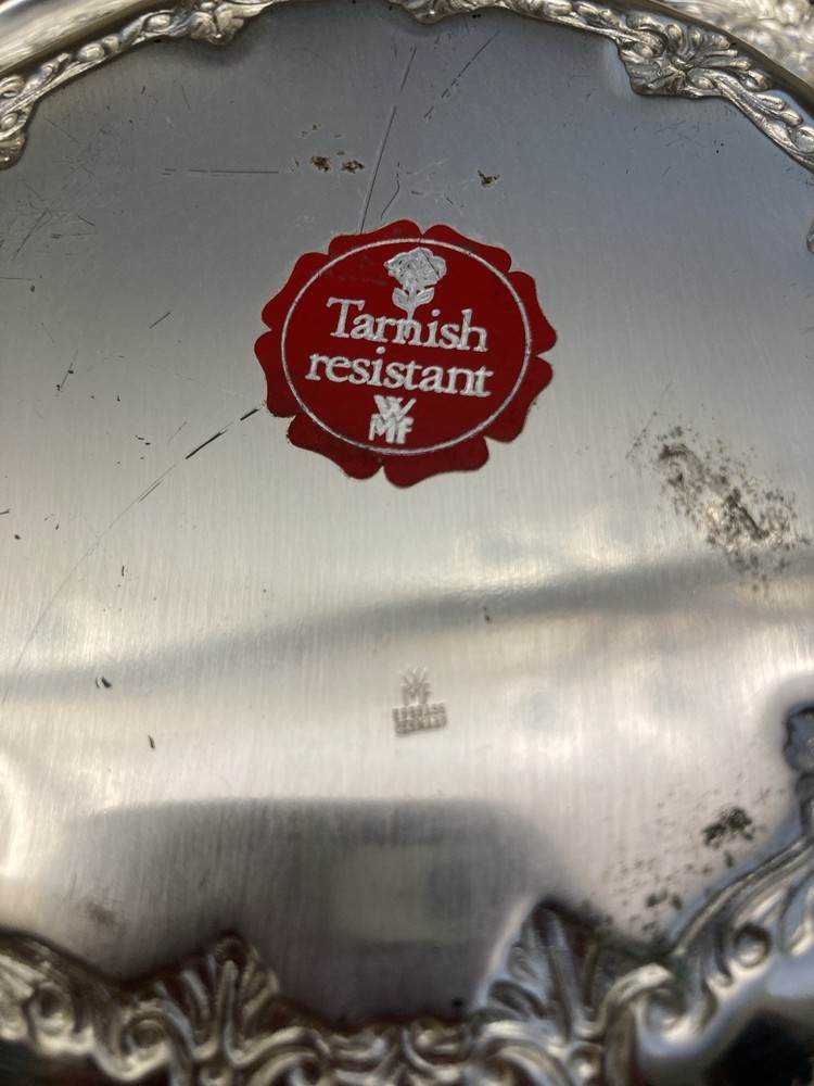 Vintage EP Brass Germany Brushed Silver Plate Small Bowl/Candy Dish 6”