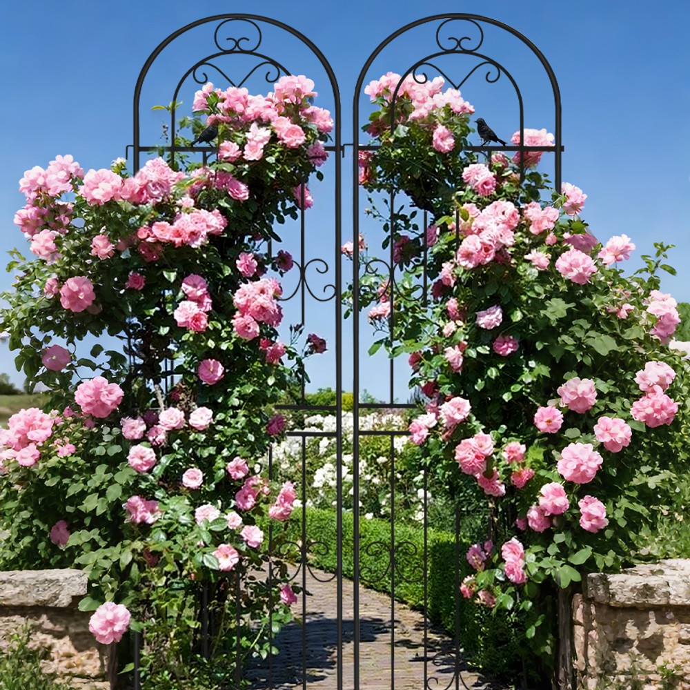 2PCS Rustproof Metal Garden Trellis 86.61" Tall for Rose/Outdoor Climbing Plants