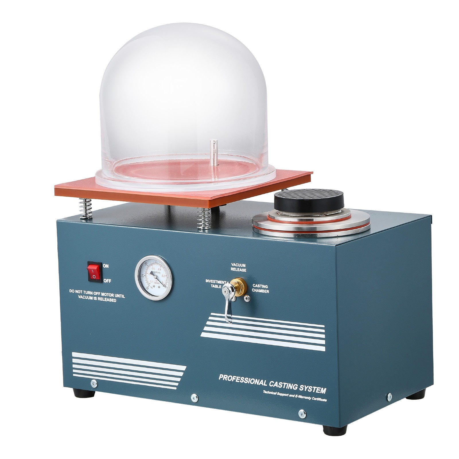 Vacuum Investing Casting Machine 290W Power 3 CFM Pump and Bell Jar for Jewelry