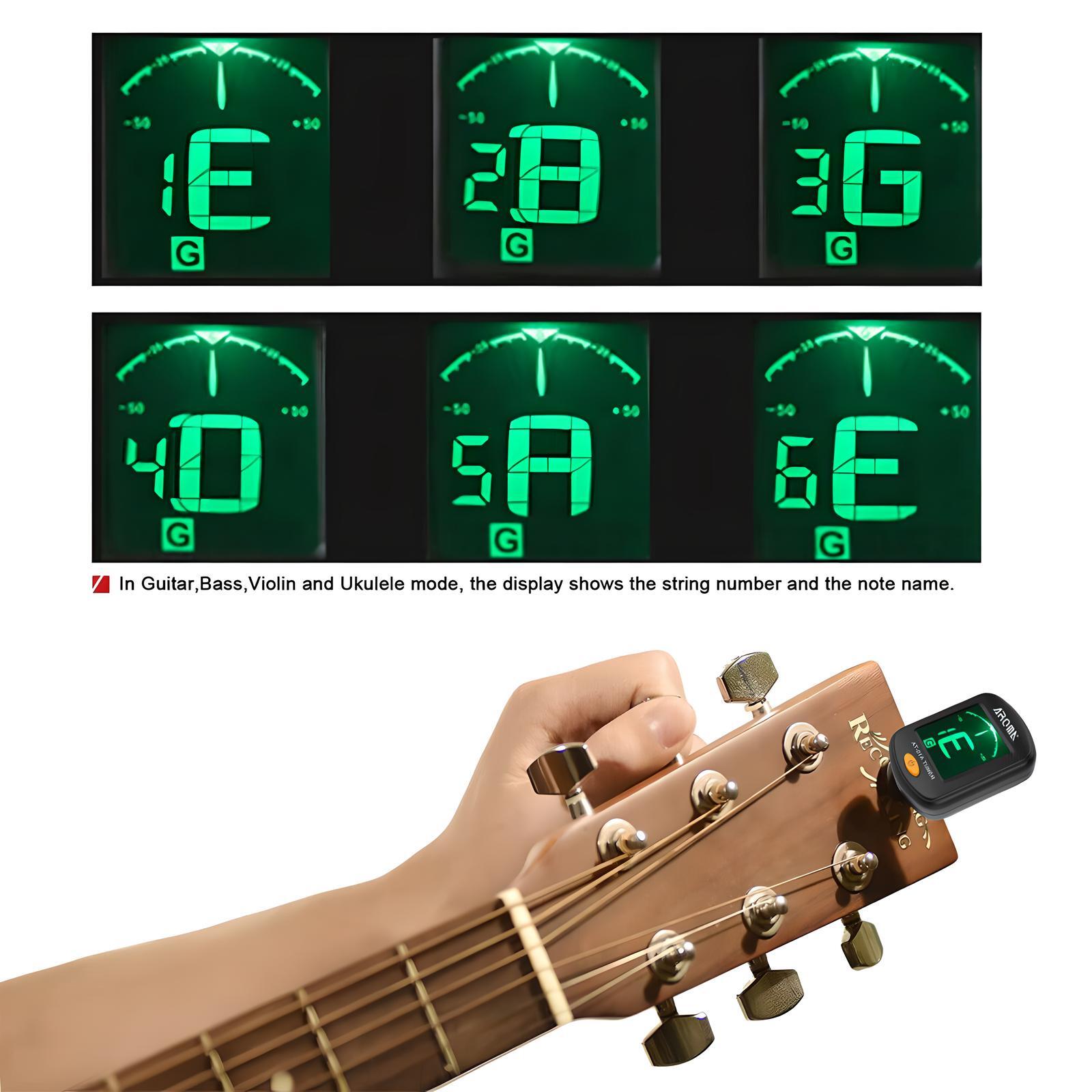 LCD Clip On Chromatic Acoustic Tuner Electric Guitar Banjo Violin Bass Ukulele