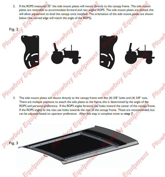 Green Metal Canopy for John Deere Tractor ROPS W/ Brackets Size 46.5" x 58" READ
