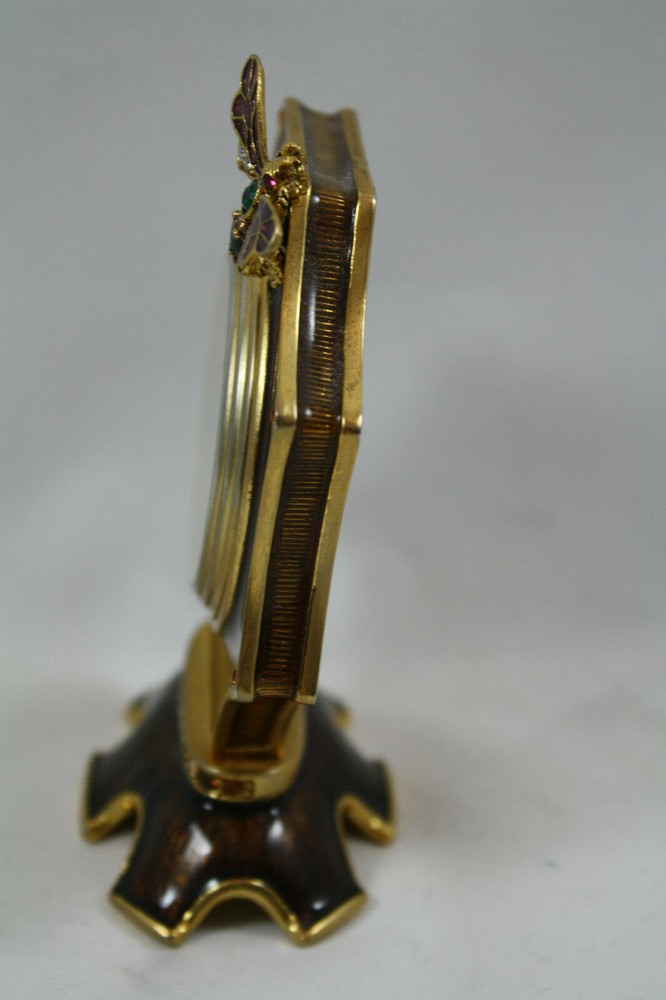 Jay Strongwater Dumont Bee Octagonal Enamel Clock