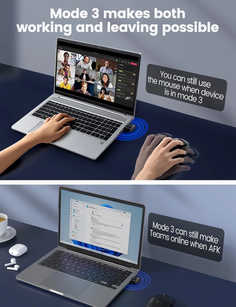 Mouse Jiggler, USB Mouse Mover Undetectable, Automatic Shaker with Separate Mode