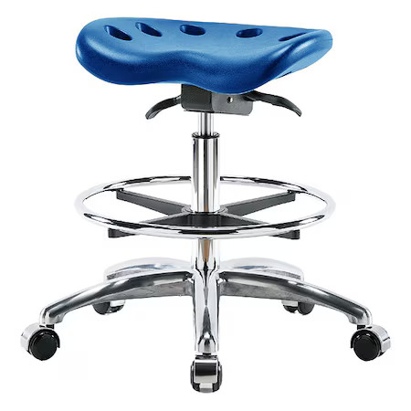 Tractor Stool, Polyurethane, Blue, 20 In To 28 In Seat Height,