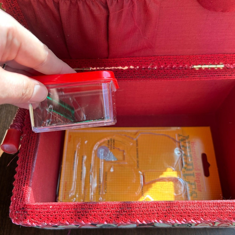 Wicker Sewing Basket Complete with Insert Tray & Extras