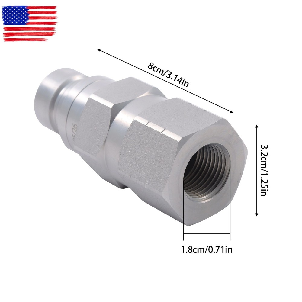Flat Face Hydraulic Quick Connect Coupler Set, 1/2″ NPT Thread