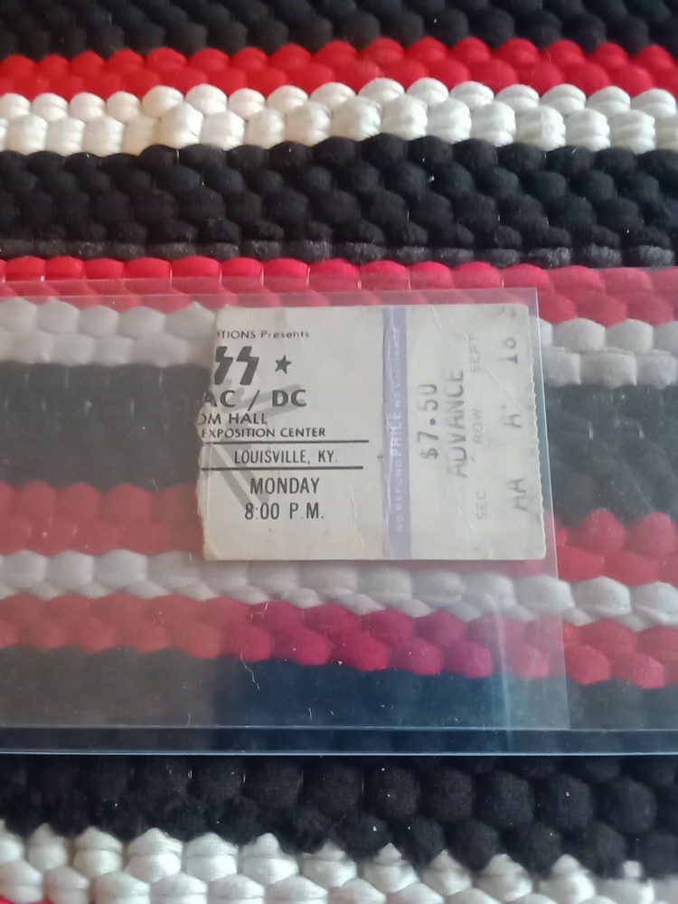 Kiss 💋 Kisstory Alive 2 Tour Ticket Stub 🎸 With Ac/DC,12-12-77, Louisville Ky