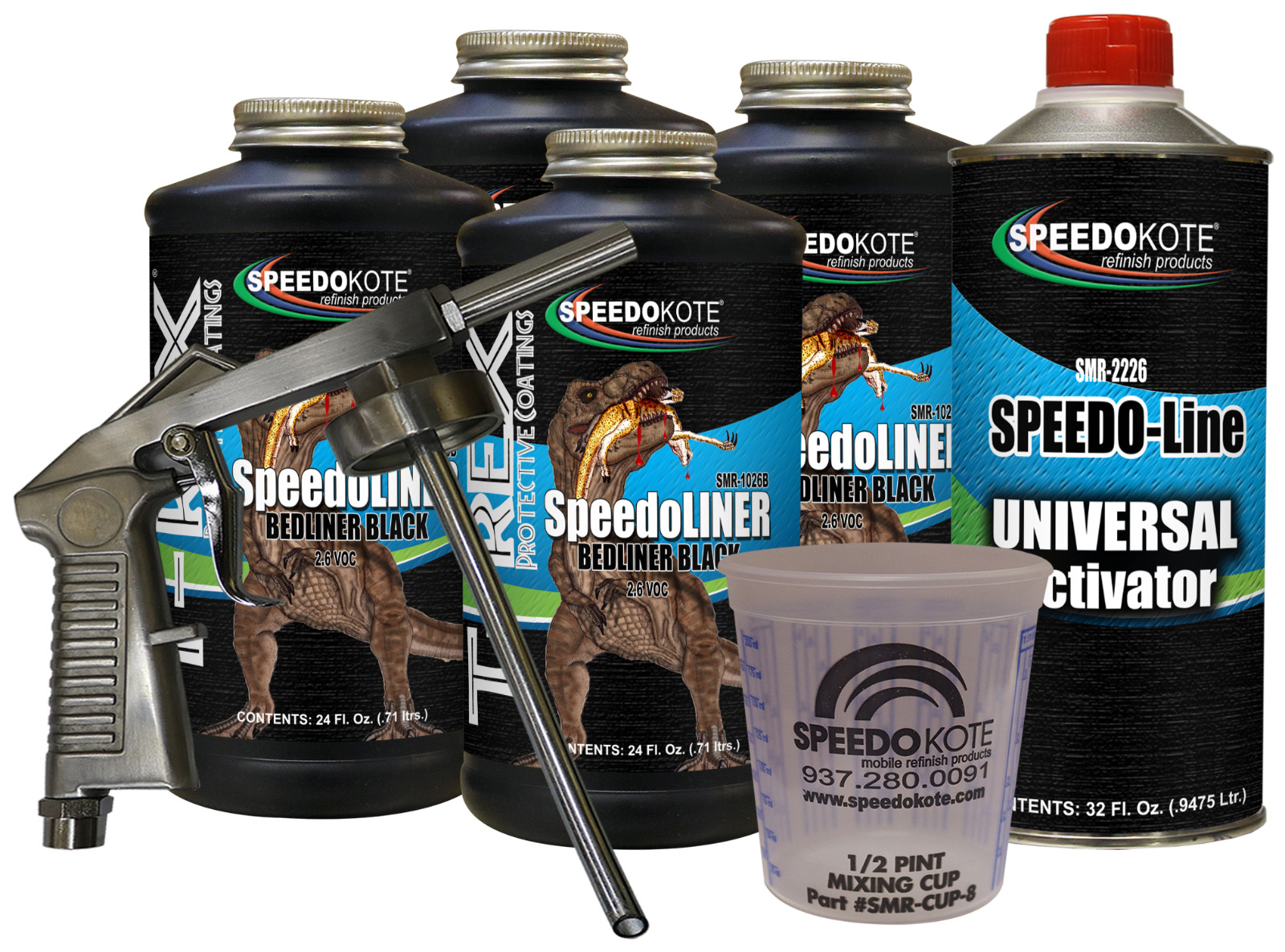 T-Rex Black textured truck Bed Liner kit, SMR-1026B-K4, 4-quart kit w/ Spray Gun