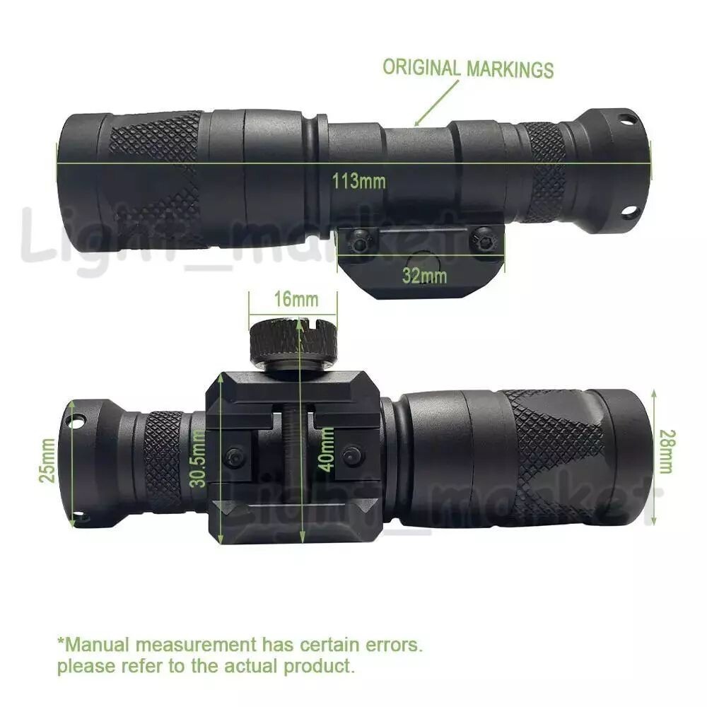 for M300V Mini Tactical Light LED Flashlight White Strobe Output Hunting 300