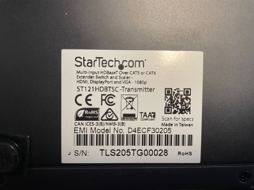 StarTech Multi-Input HDBase Over CAT5 Extender Switch and Scaler Bundle T & R