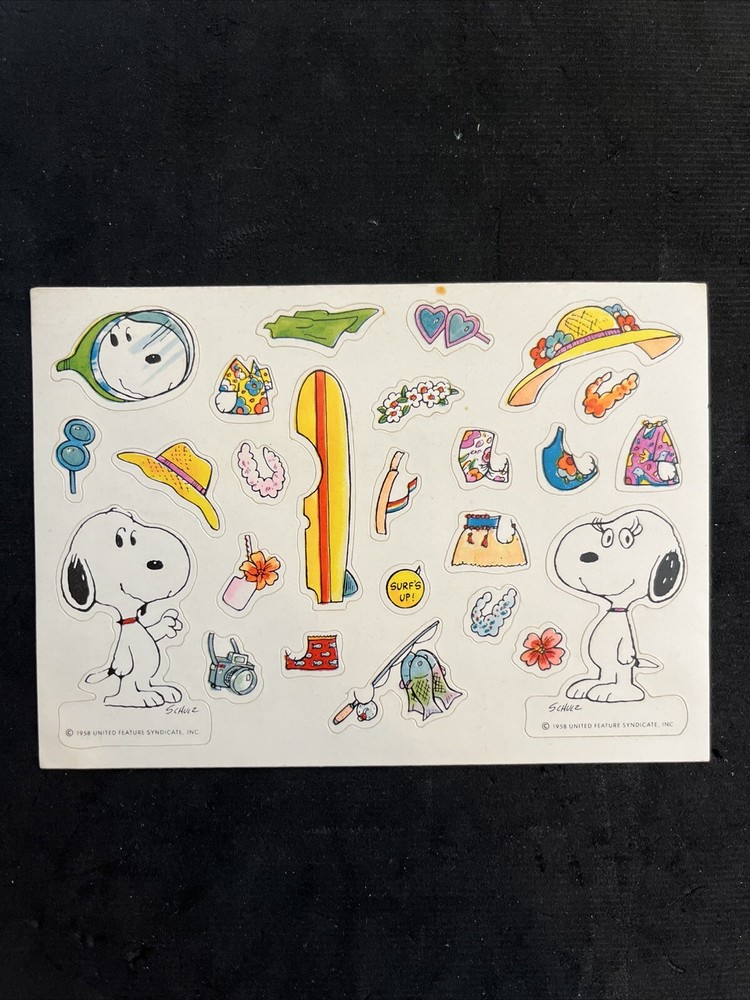 Vintage 80’s Hallmark SEND A STICKER - “Snoopy & Belle Get Ready For Vacation”