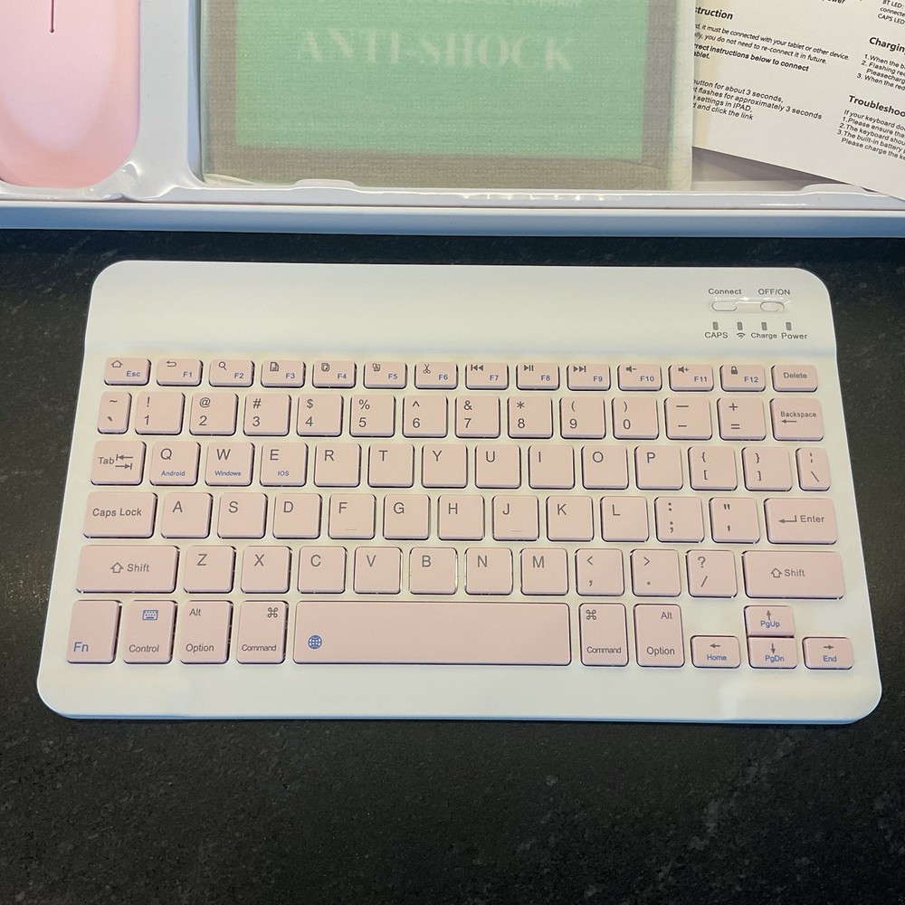 Sorae Wireless Keyboard And Mouse For Android Tablet Pink/White