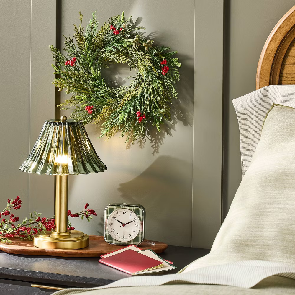 Glass Shade Table Lamp Green - Hearth & Hand with Magnolia