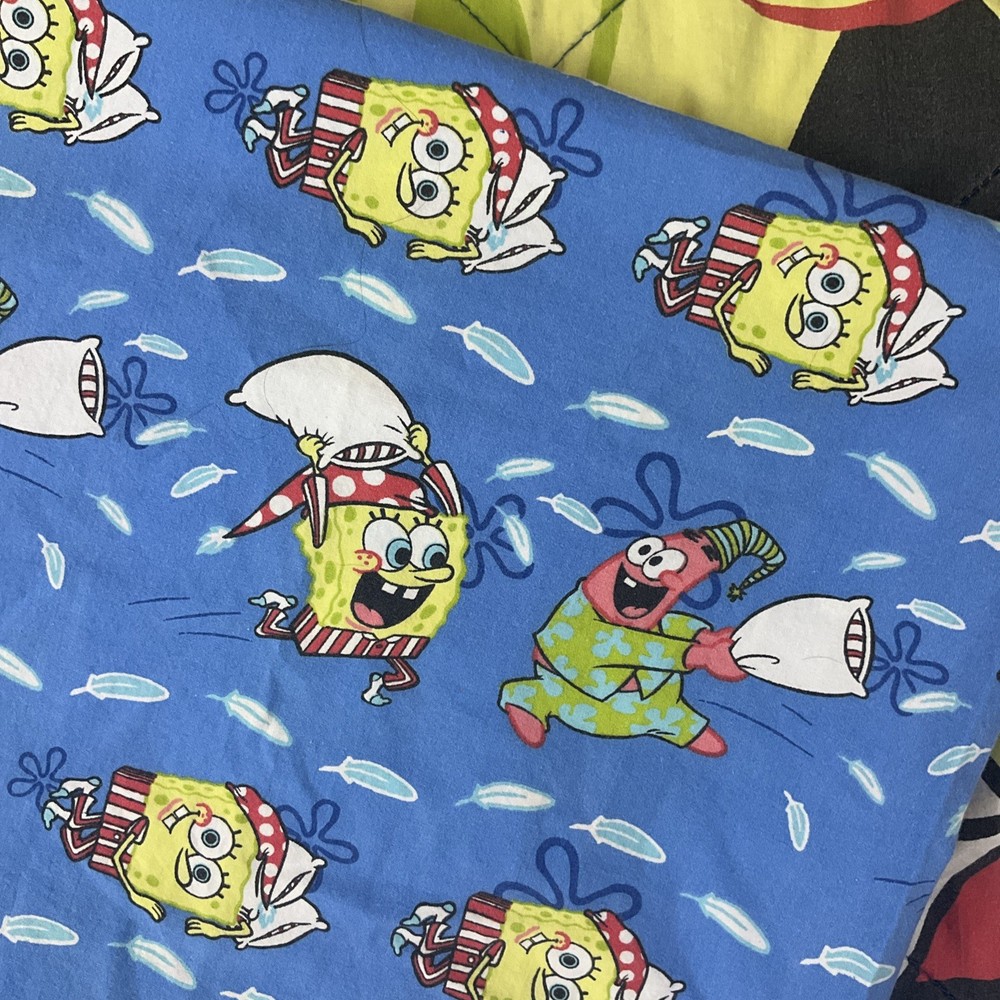 SpongeBob SquarePants & Patrick Toddler Bed Comforter & Sheet 53”x39” Y2K 2005