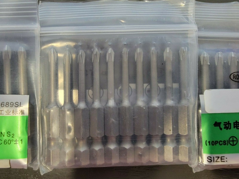10-Pcs S2 HSS Phillips Screwdriver Bit Drive Insert Bits 75mm Length 50*3.5