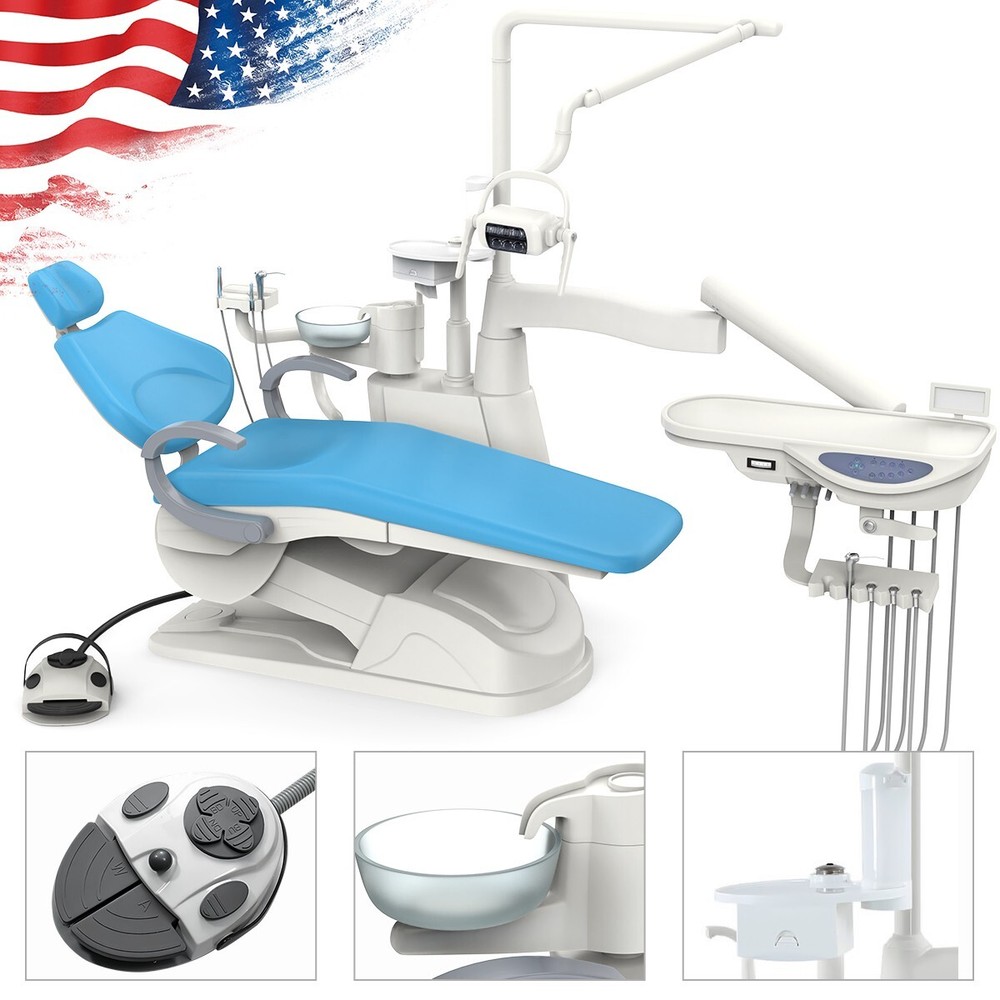 Dental Unit Chair Computer Control DC Motor Fully automatic integrated+ Stool CE
