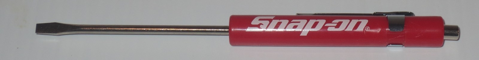 (6)SIX Snap on Pocket Screwdriver, Flat Tip Screwdrivers, MIXED Magnet End .NEW.