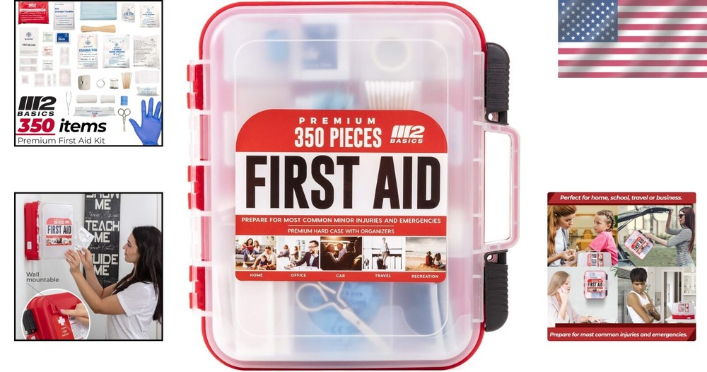 350 Piece Professional First Aid Kit | Wall Mountable, Durable & Comprehensive