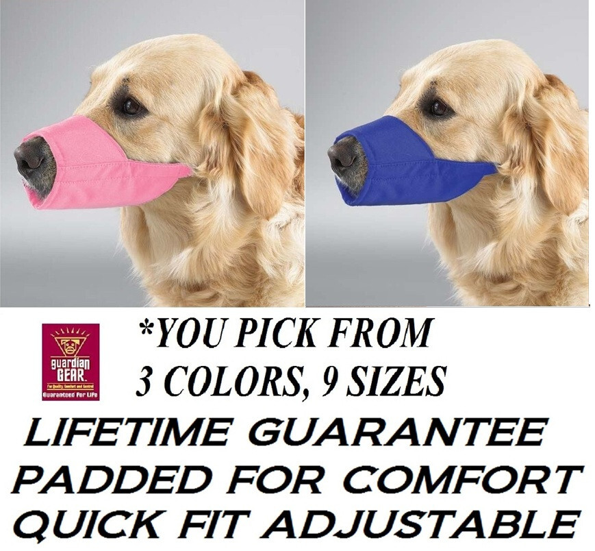 Guardian Gear NO BITE BARK DOG MUZZLE LINED QuickFIT Nylon ADJUSTABLE TRAINING