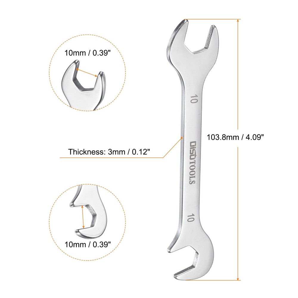 Super-Thin Open End Wrench 10mm Metric Double