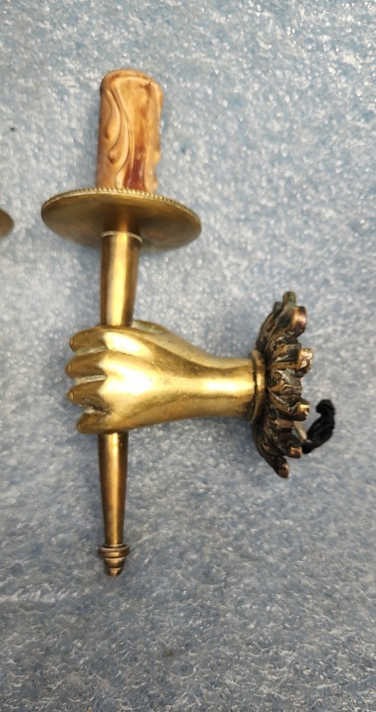 WOW! PAIR BRONZE SCONCES HAND ANDRE ARBUS MAISON CHARLES JOHN DEVOLUY REGENCY