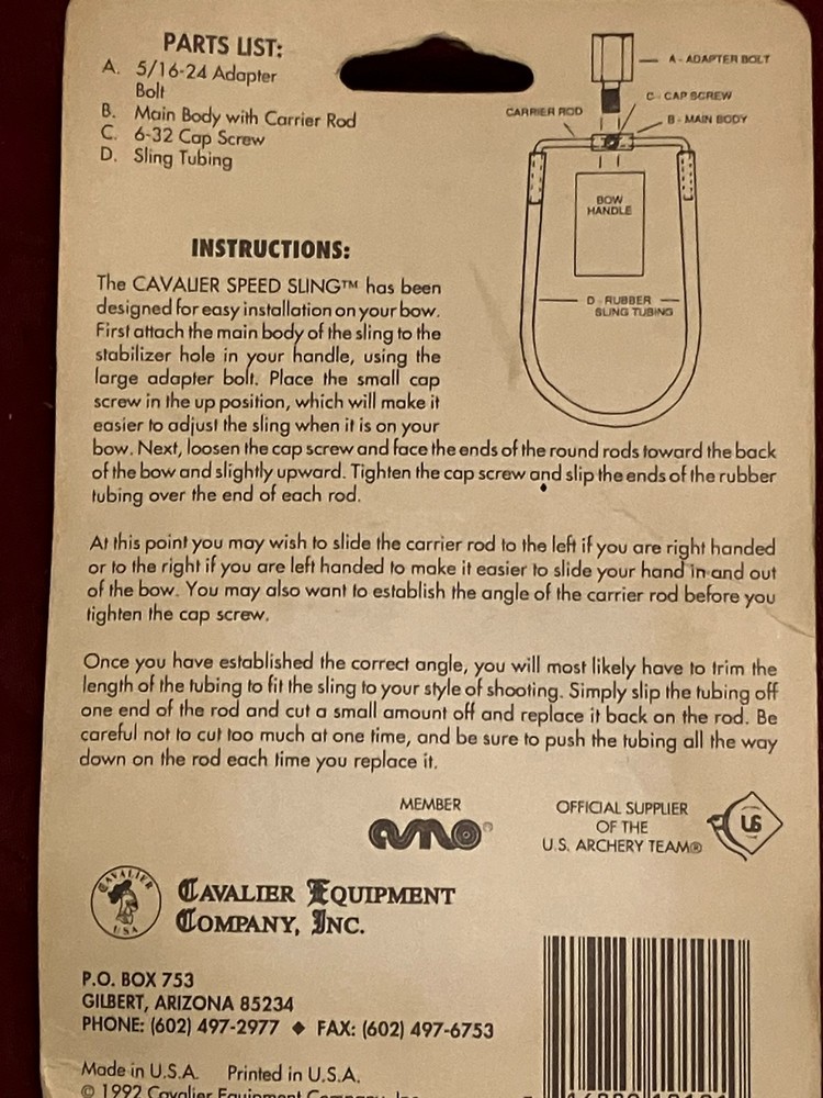 Cavalier Equipment Company - Speed Sling