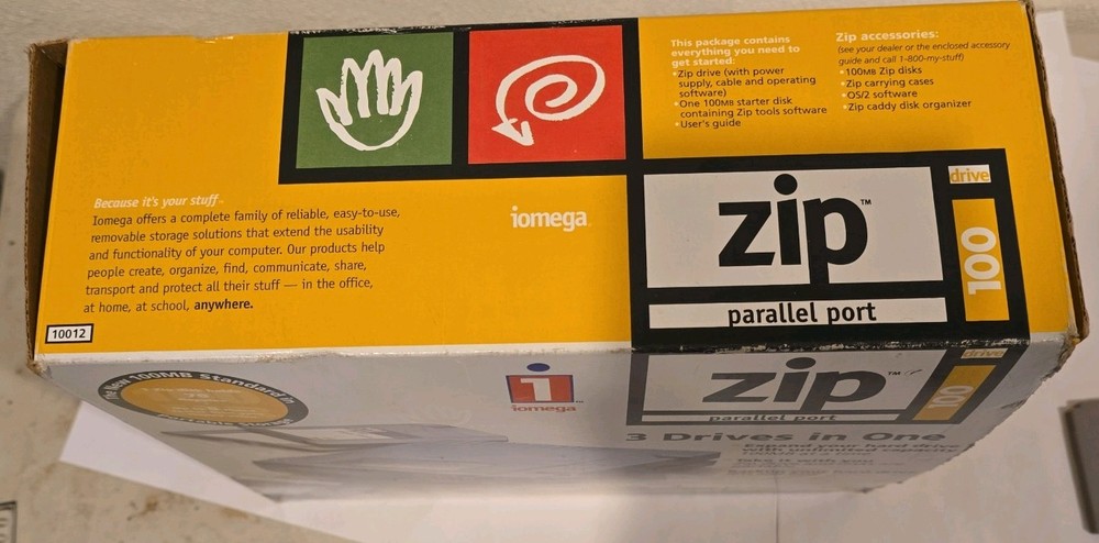 IOMEGA Zip 100 External Drive for PC Parallel Port Complete In Box w Inserts